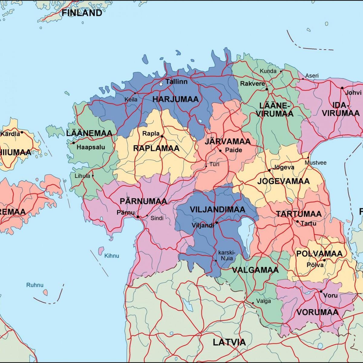 peta politik Estonia